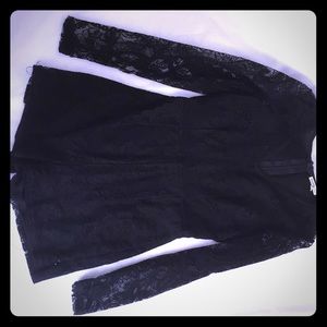 Black Lace Long Sleeve Romper
